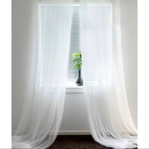 2 Sets (4 Panels) IKEA LILL Curtains Sheer Net White 110x98" Canopy Room Divider